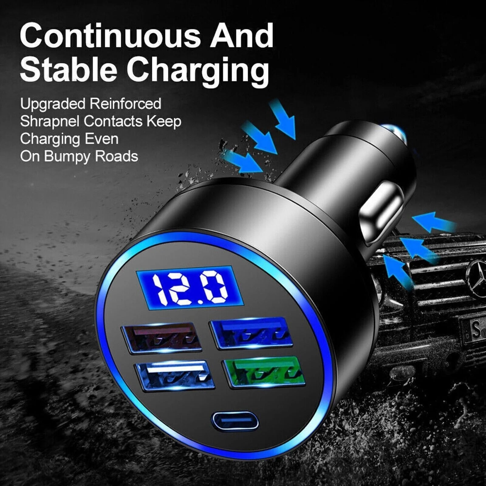 5 USB Port Super Fast Car Charger