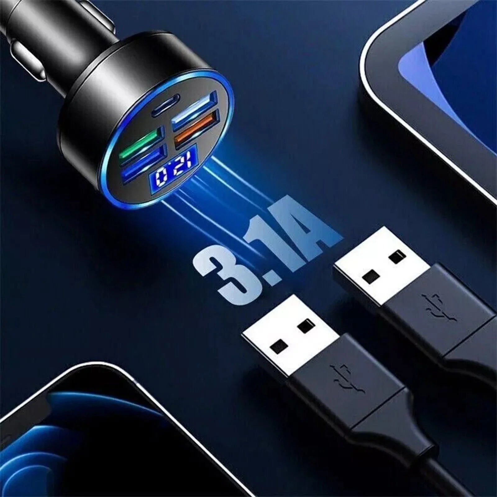 5 USB Port Super Fast Car Charger