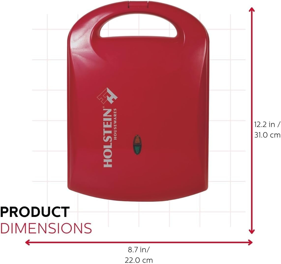 Non-Stick Heart Waffle Maker, Red - Makes 4 Heart-Shaped Waffles in Minutes