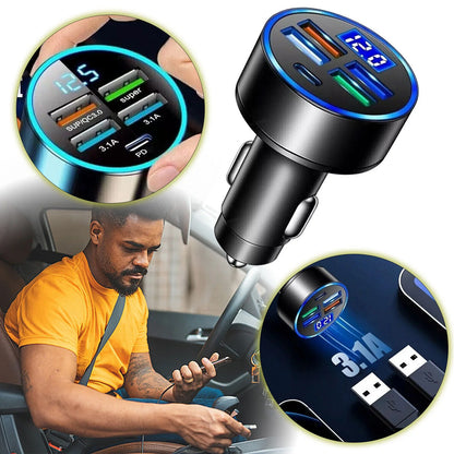 5 USB Port Super Fast Car Charger