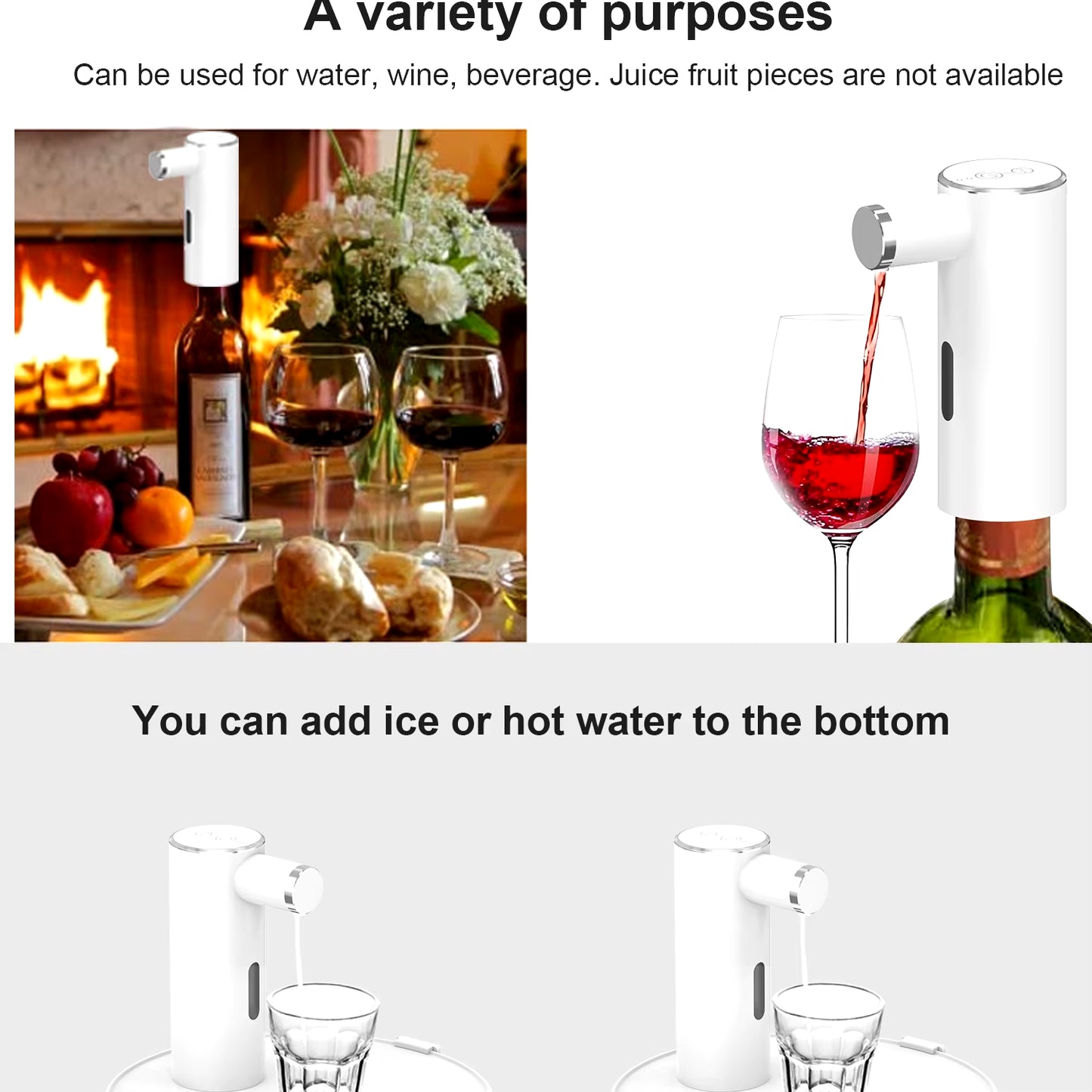 Whiskey Pump Dispenser Liquor Pump Quantitative Polar Adjustable Electric Wine Decanter Rechargeable Automatic Wine Pourer Smart