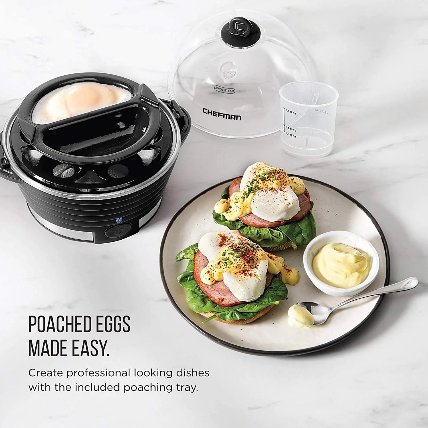 Rapid Egg Cooker for Hard Boiled, Poached, Scrambled Eggs, Omelets and more