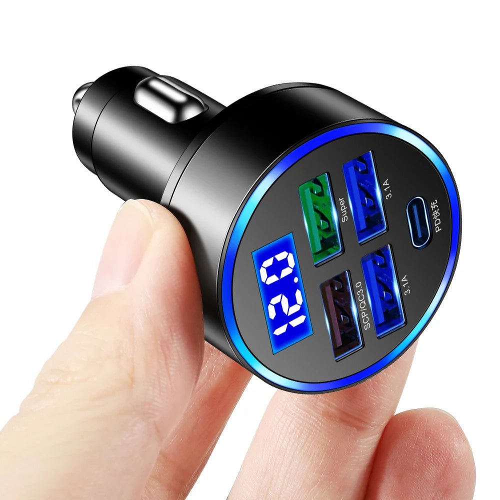 5 USB Port Super Fast Car Charger