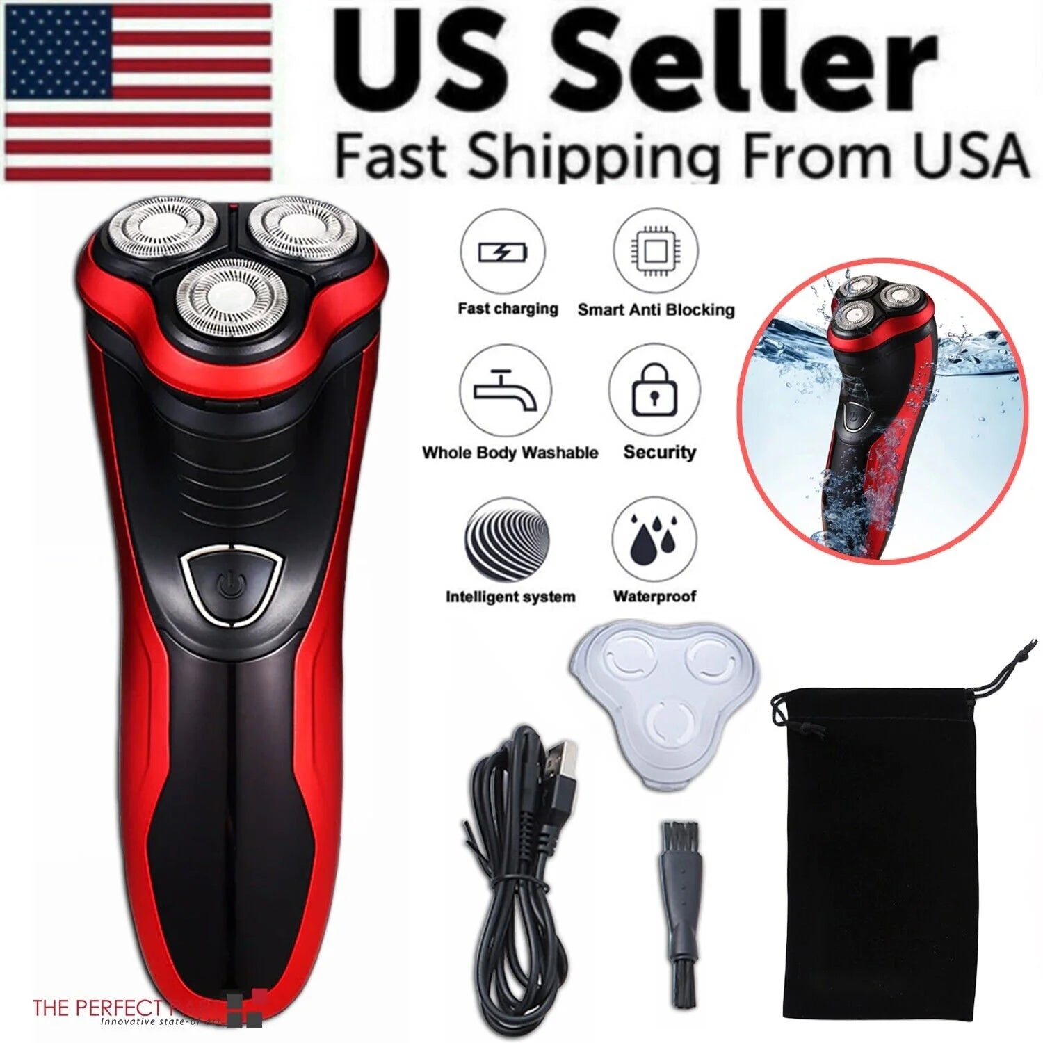 Men's Waterproof Electric Shaver, Pop-Up Trimmer