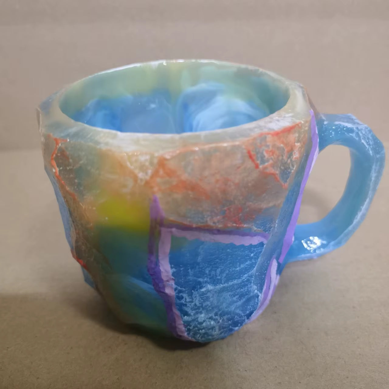 2024 New Multi-Colored Mineral Crystal Coffee Mug, Natural Mineral Crystal Mug, Colorful Crystal Christmas Mugs,Christmas Gift